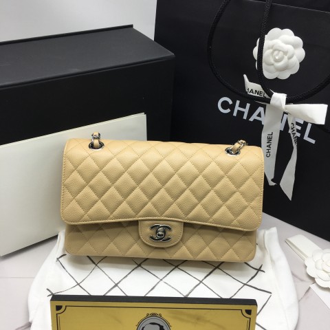 샤넬 클래식백 캐비어스킨 은장 미디움 25.5cm