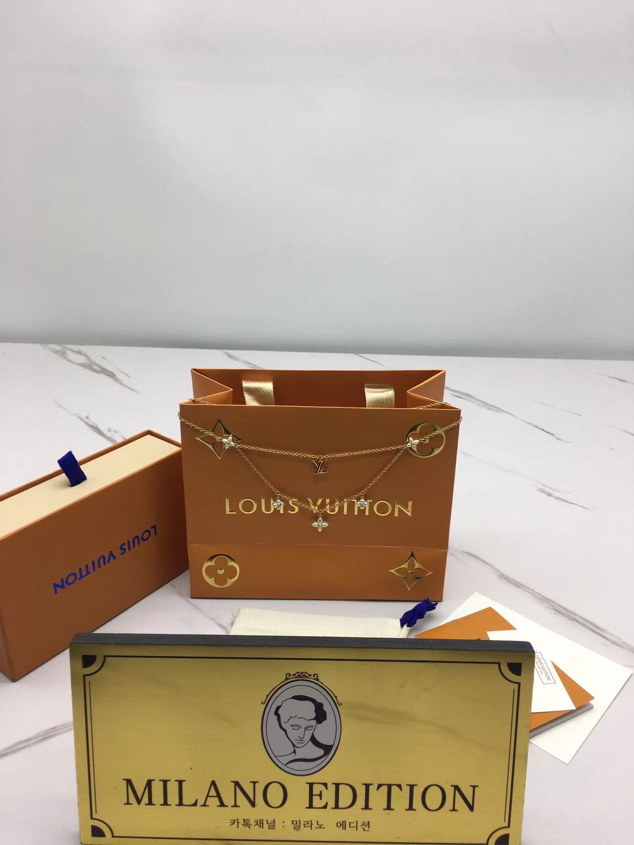 루이비통 lv 로고 목걸이 & 브레이슬릿 set