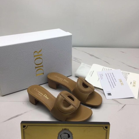디올 D 클럽 카프스킨 슬라이드 (굽4.5cm) (6color)