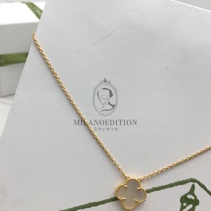 반클리프 매직 알함브라 목걸이 (V-gold소재) (빈티지) (컬러 화이트) (줄컬러 로즈골드)