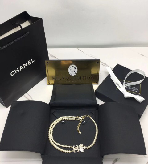 샤넬 chanel 크라운 펄 더블 목걸이