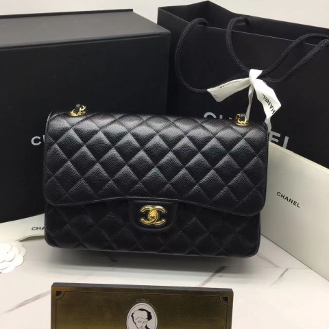 샤넬 클래식 캐비어 라지 30cm 금장