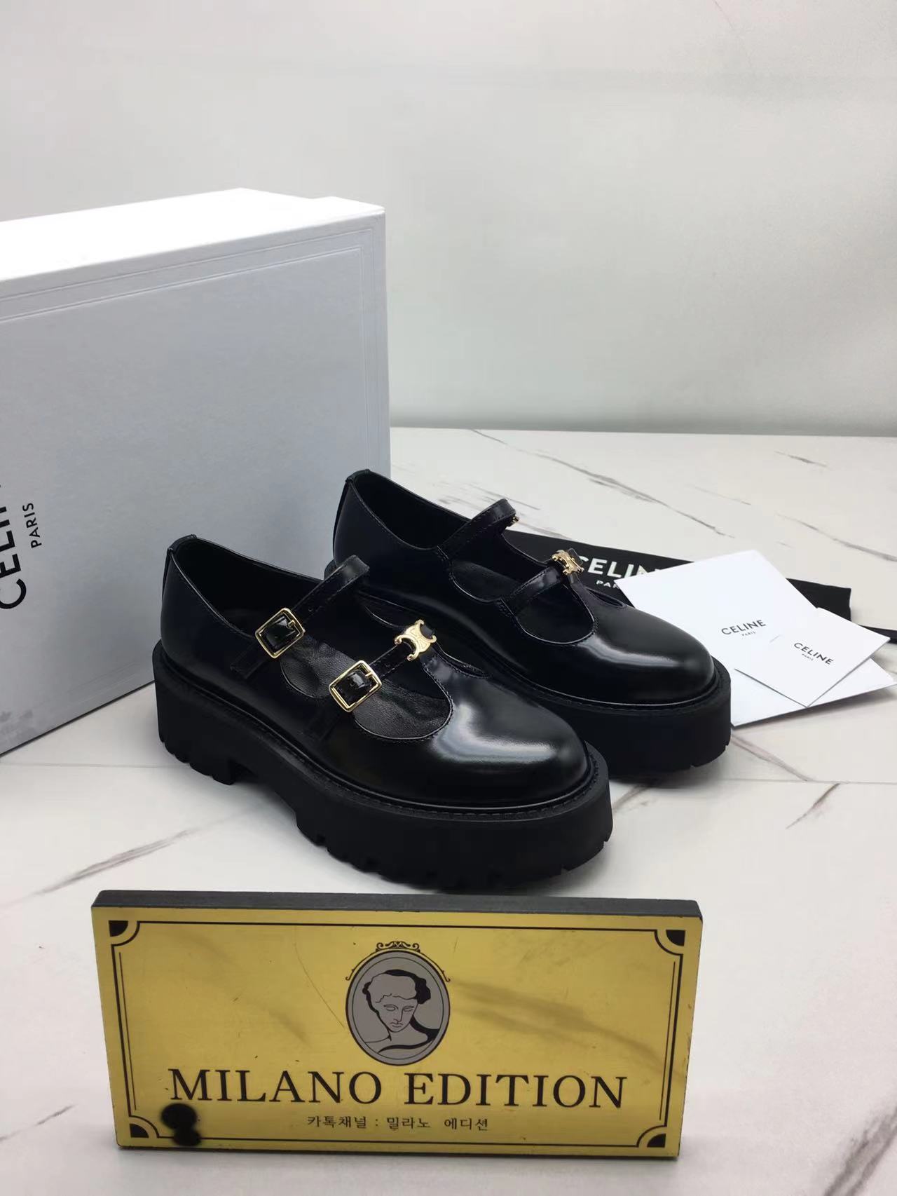 셀린느 23ss celine 트리오페 스트랩 로퍼 (굽 5cm)