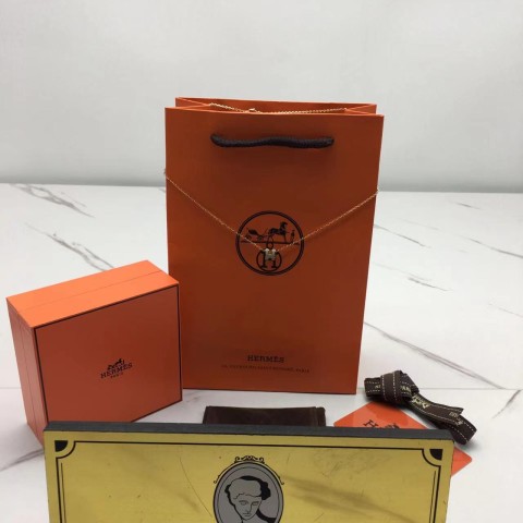 에르메스 미니 팝아슈 목걸이 (컬러 베이지) (줄 컬러 로즈골드)