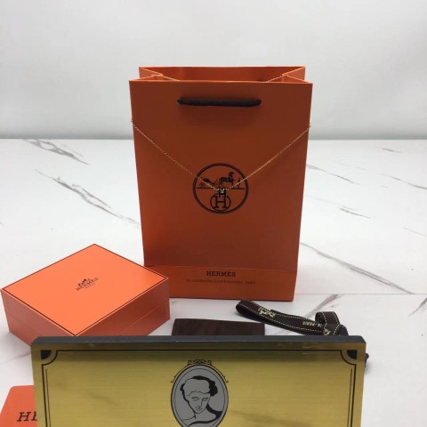 에르메스 미니 팝아슈 목걸이 (컬러 블랙) (줄 컬러 로즈골드)