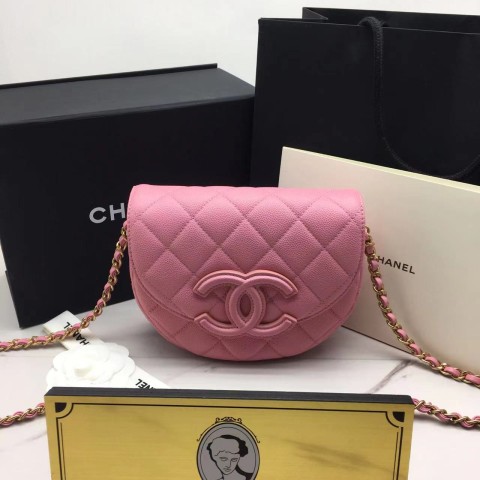 샤넬 23p cc로고 미니 메신저백 (컬러 핑크)