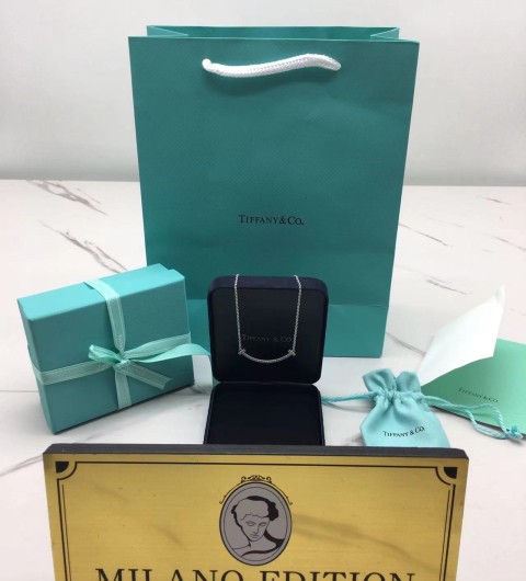 티파니 스마일 목걸이 (V-gold소재) (컬러 화이트골드) (3.6CM)