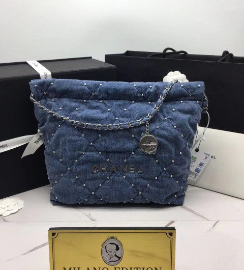 샤넬 24s 22백 스몰 스터드 데님