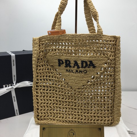 프라다 라피아 토트백