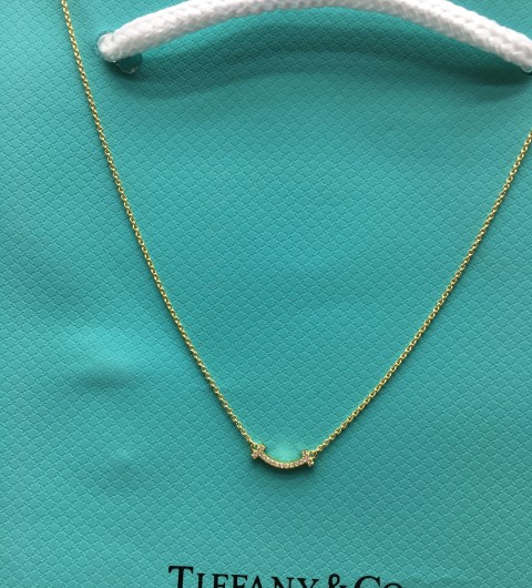 티파니 스마일 목걸이 (V-gold소재) (컬러 옐로우골드) (1CM)